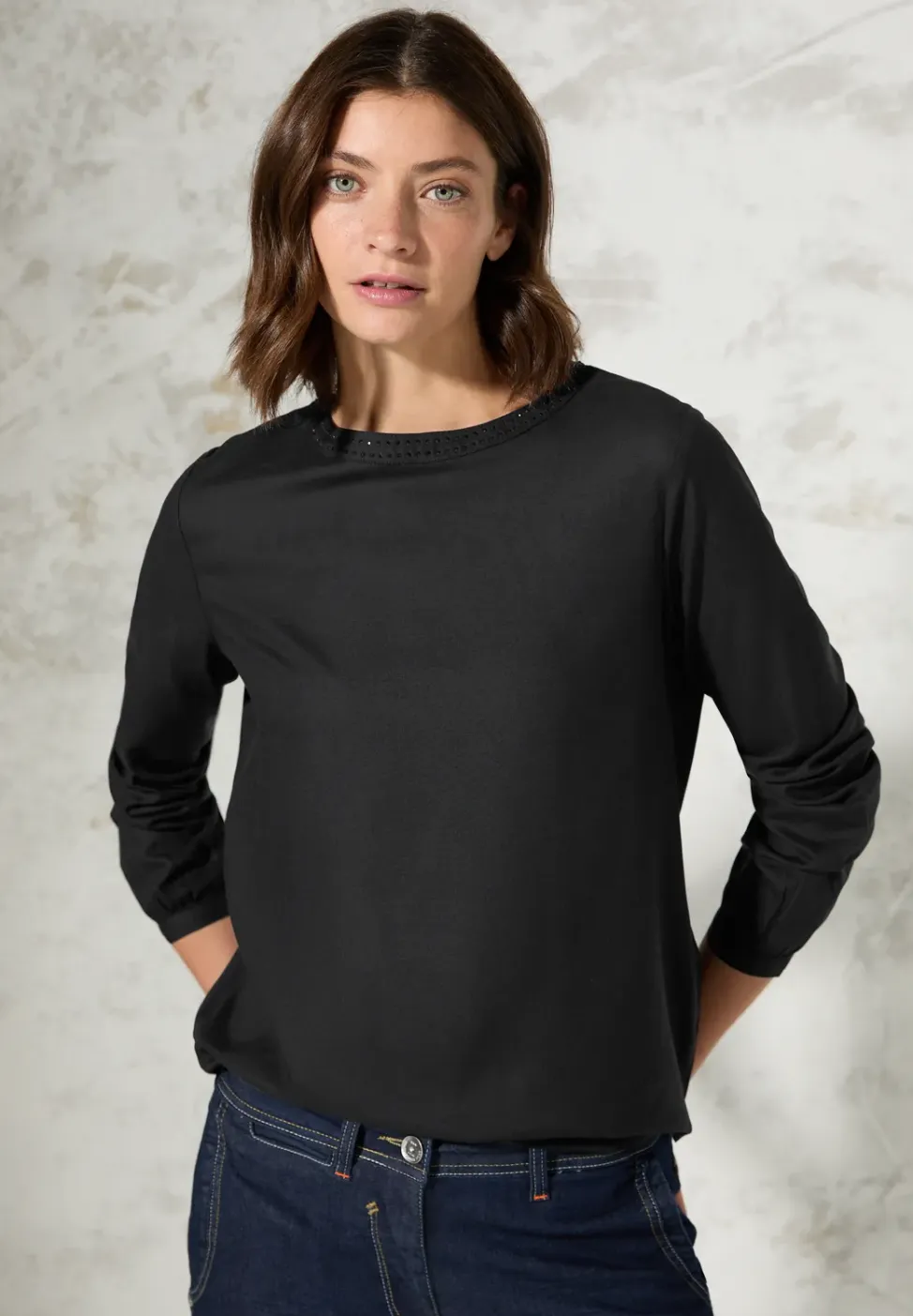 Blouse met ronde hals