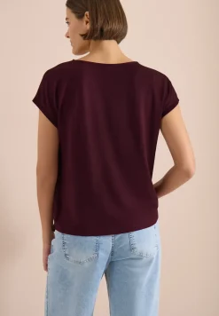 Blouse met ronde hals en knoopdetail