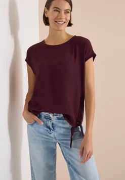 Blouse met ronde hals en knoopdetail