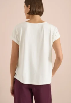Blouse met ronde hals en knoopdetail