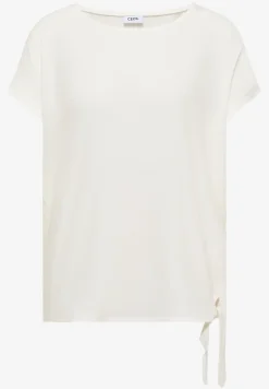 Blouse met ronde hals en knoopdetail