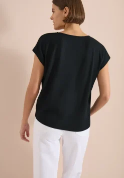 Blouse met ronde hals en knoopdetail