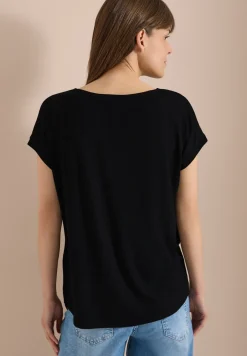 Blouse met ronde hals en knoopdetail