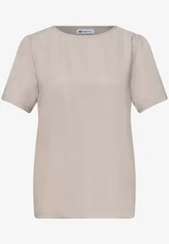 Blouse met ronde hals en korte pofmouwen