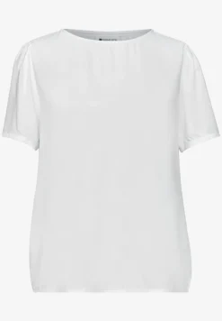 Blouse met ronde hals en korte pofmouwen
