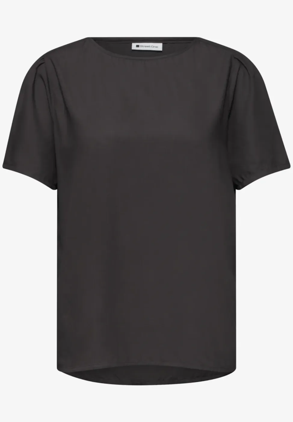 Blouse met ronde hals en korte pofmouwen