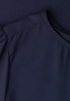 Blouse met ronde hals en korte pofmouwen