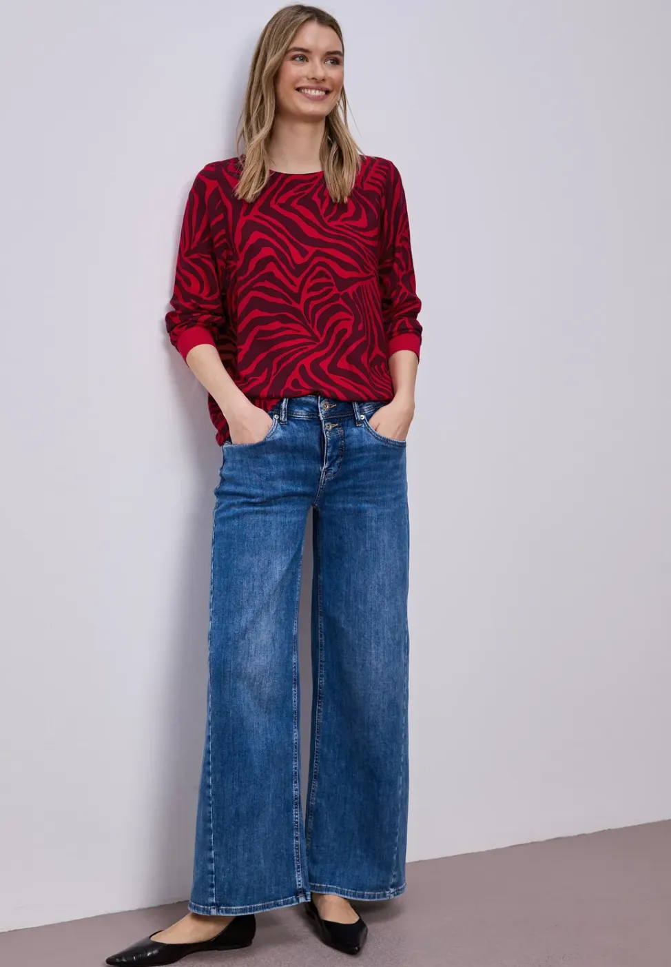 Blouse met ronde hals en tape details