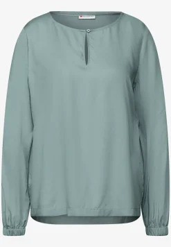 Blouse met ronde hals en uitsnijding