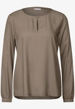 Blouse met ronde hals en uitsnijding