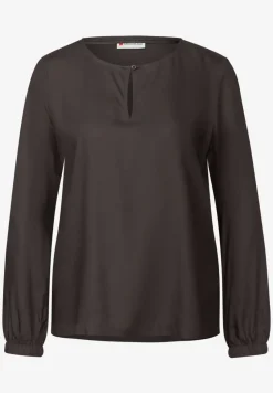 Blouse met ronde hals en uitsnijding