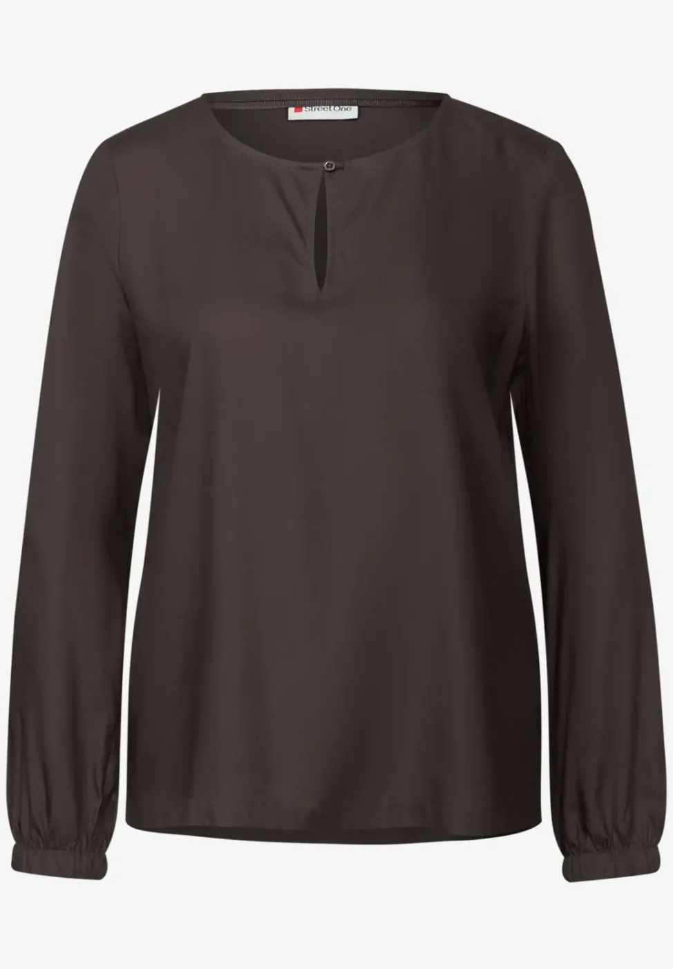 Blouse met ronde hals en uitsnijding