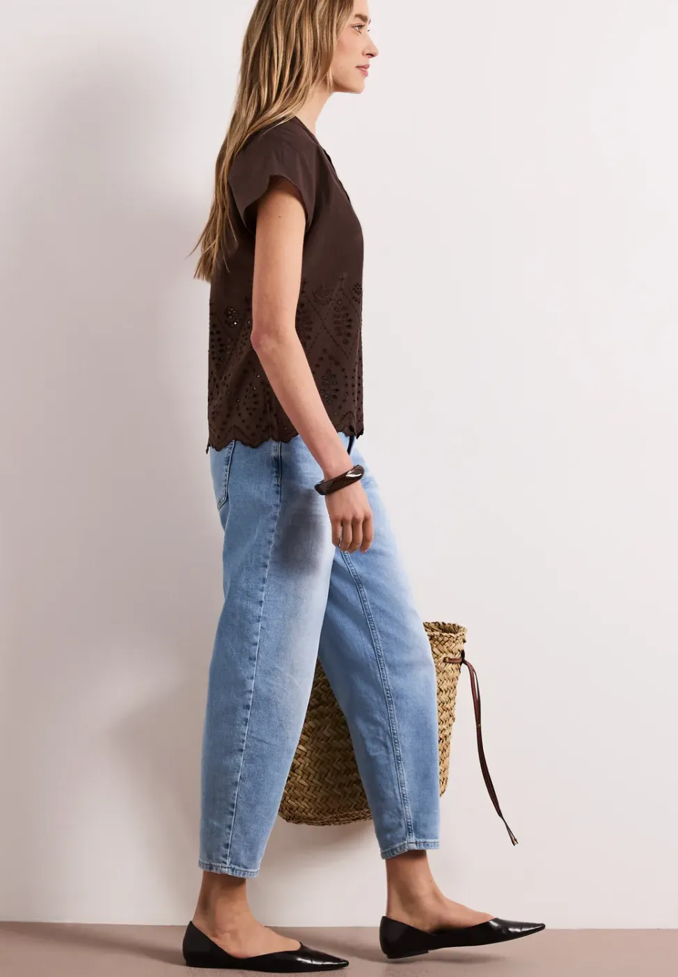 Blouse met Shiffley-patroon