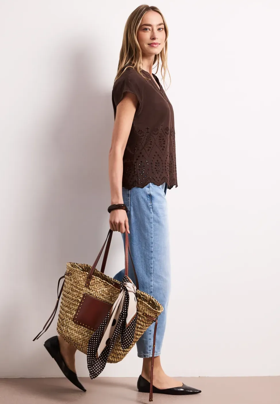 Blouse met Shiffley-patroon