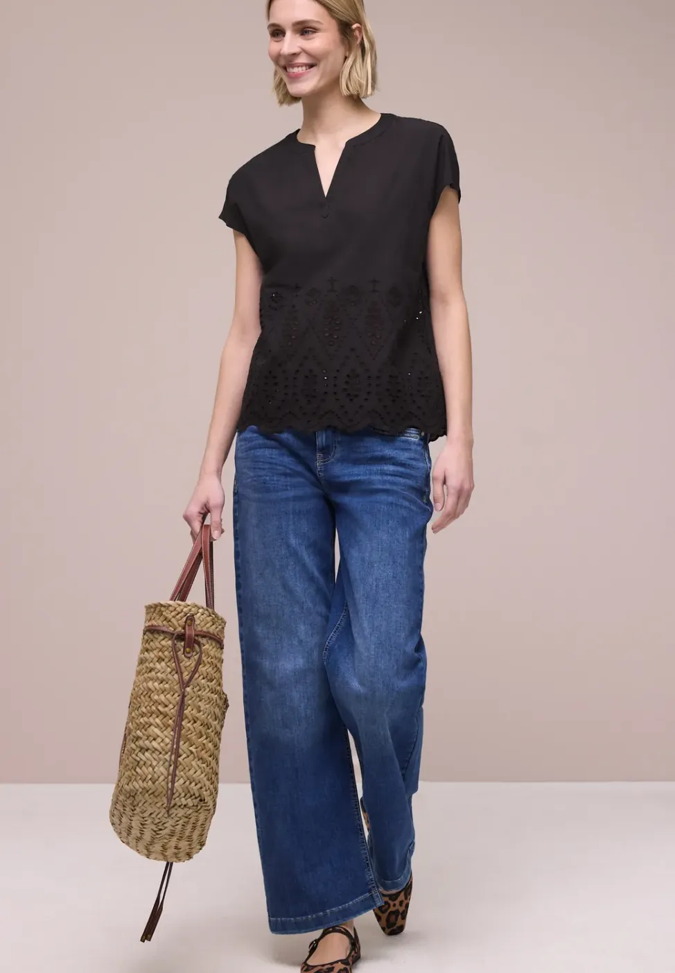 Blouse met Shiffley-patroon