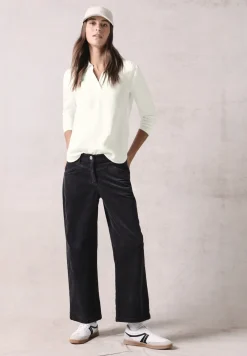 Blouse met tricot mouwen
