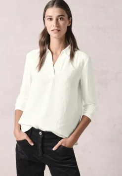 Blouse met tricot mouwen