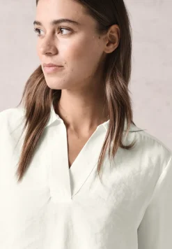 Blouse met tricot mouwen