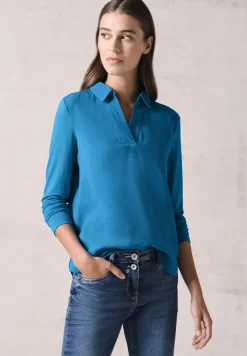 Blouse met tricot mouwen