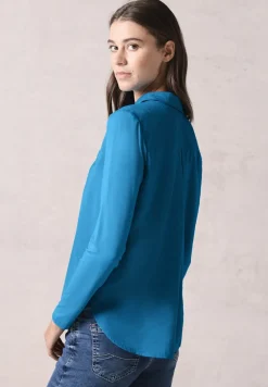 Blouse met tricot mouwen