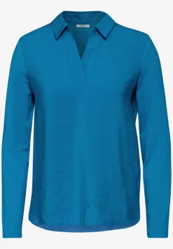 Blouse met tricot mouwen