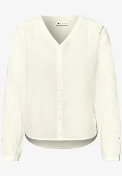 Blouse met V-hals en borduursel