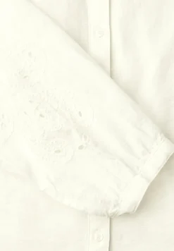 Blouse met V-hals en borduursel