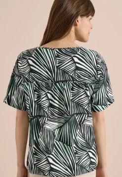 Blouseshirt met korte mouwen en all-over print