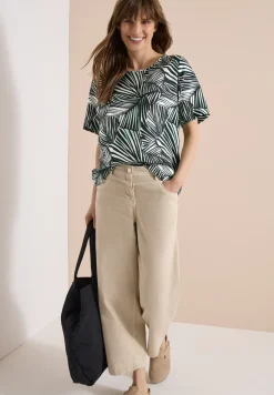 Blouseshirt met korte mouwen en all-over print