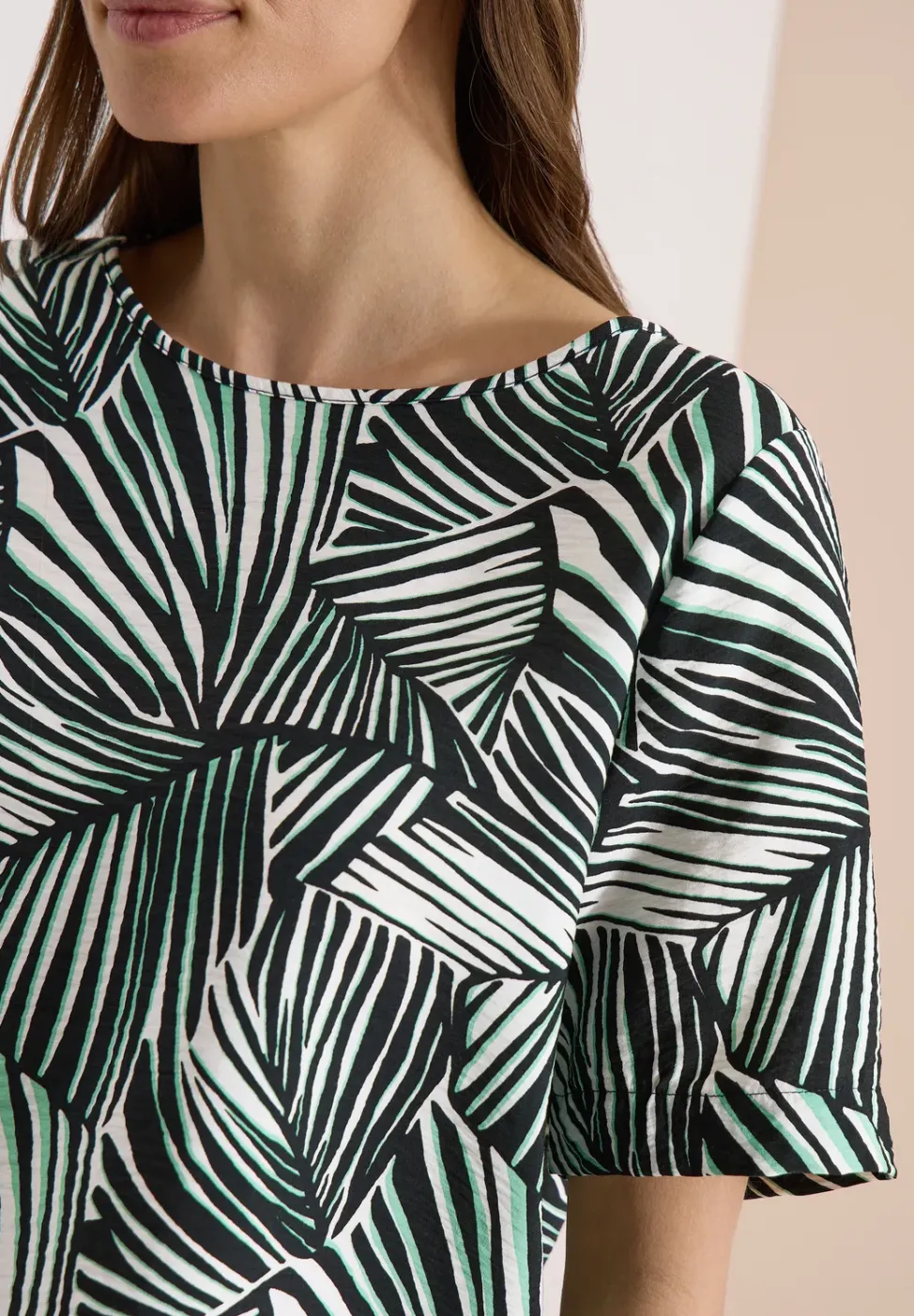 Blouseshirt met korte mouwen en all-over print