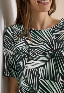 Blouseshirt met korte mouwen en all-over print