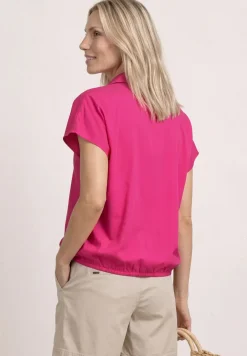 Blouseshirt met overhemdkraag en elastische zoom