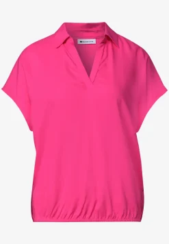Blouseshirt met overhemdkraag en elastische zoom