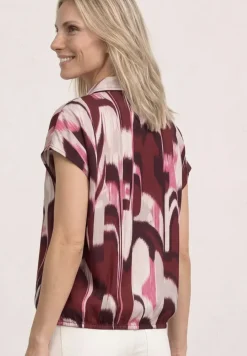 Blouseshirt met overhemdkraag en elastische zoom