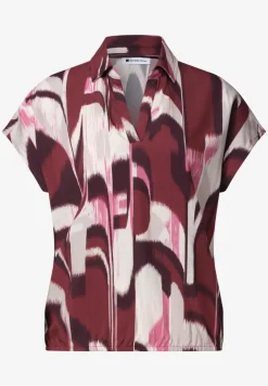 Blouseshirt met overhemdkraag en elastische zoom