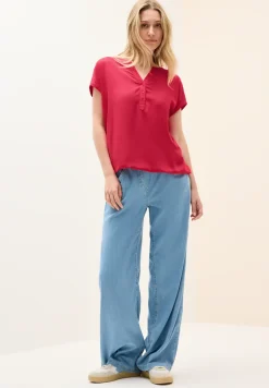 Blouseshirt in effen kleur