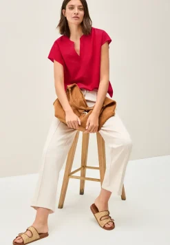 Blouseshirt in effen kleur