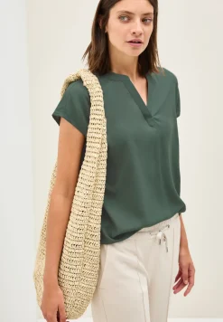 Blouseshirt in effen kleur