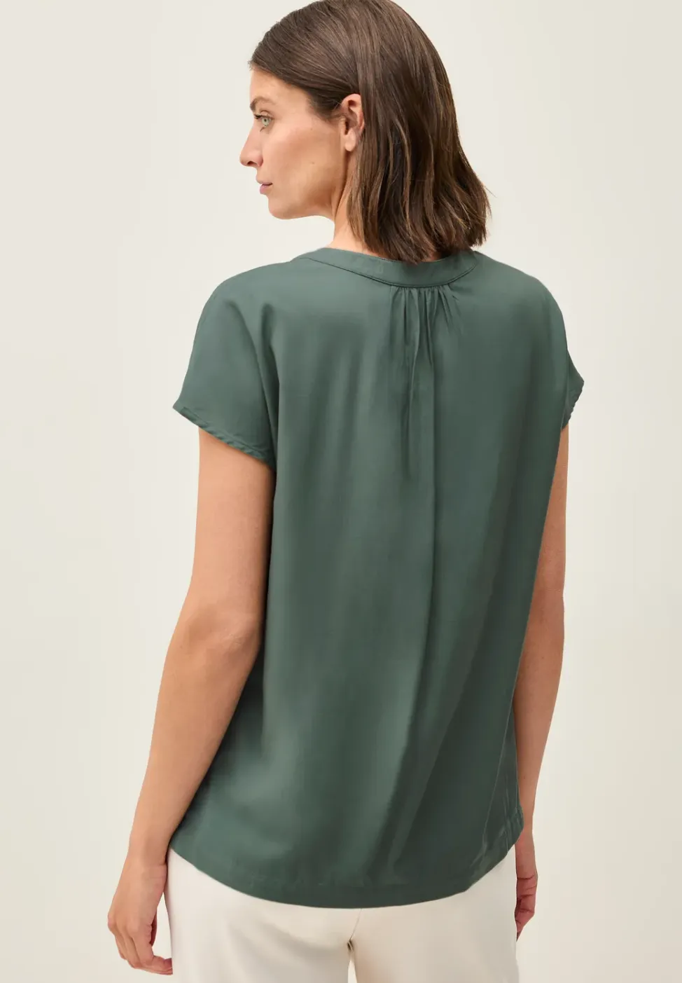 Blouseshirt in effen kleur