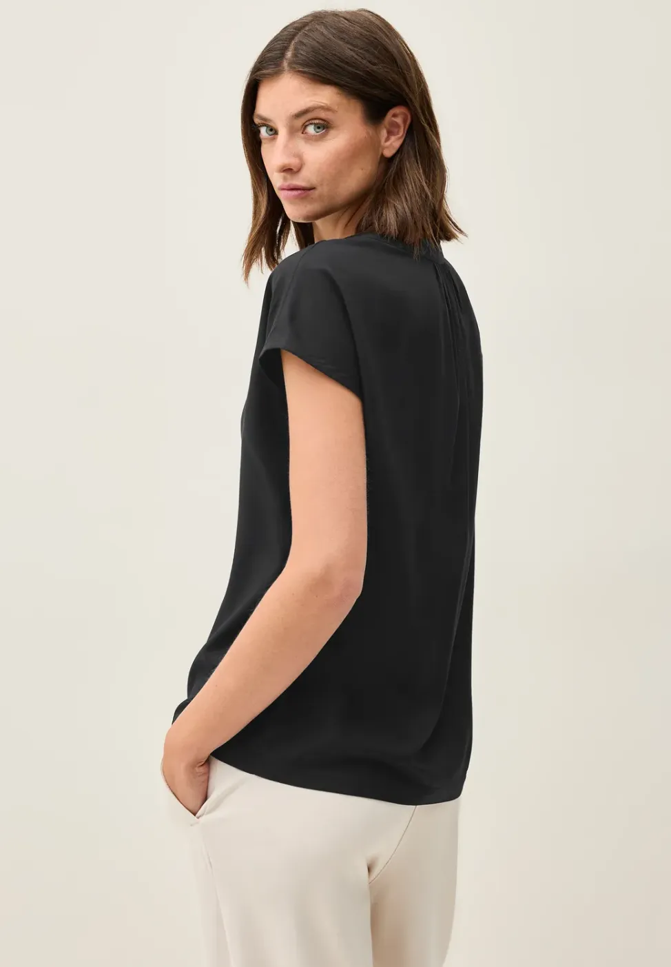 Blouseshirt in effen kleur