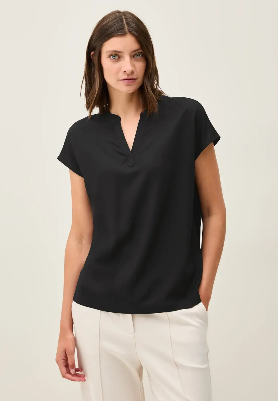 Blouseshirt in effen kleur