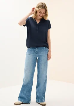 Blouseshirt in effen kleur