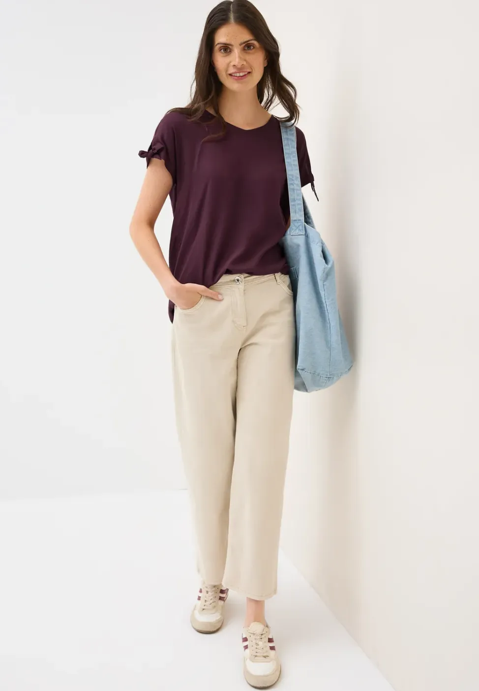 Blouseshirt in effen kleur