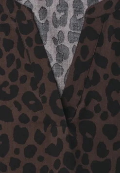 Blouse shirt met gespleten hals en print