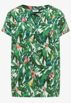 Blouseshirt met korte mouwen en gespleten hals