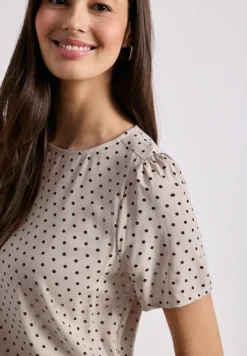 Blouseshirt met korte mouwen en ronde hals