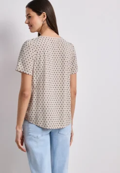 Blouseshirt met korte mouwen en ronde hals