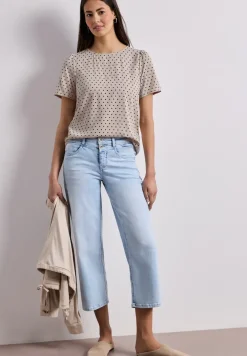 Blouseshirt met korte mouwen en ronde hals