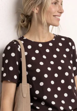 Blouseshirt met korte mouwen en ronde hals