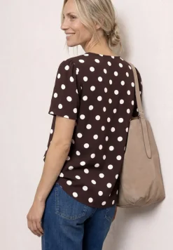 Blouseshirt met korte mouwen en ronde hals